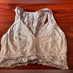 NWOT- Soma Lace Bralette in Light Gray